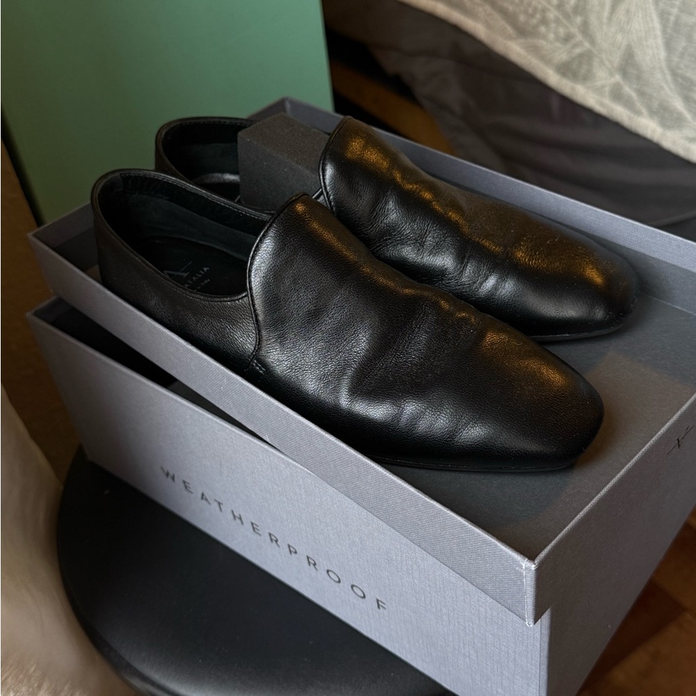 Aquatalia Black Leather Loafers